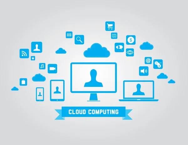 Cloud computing-vector-elementen — Stockvector