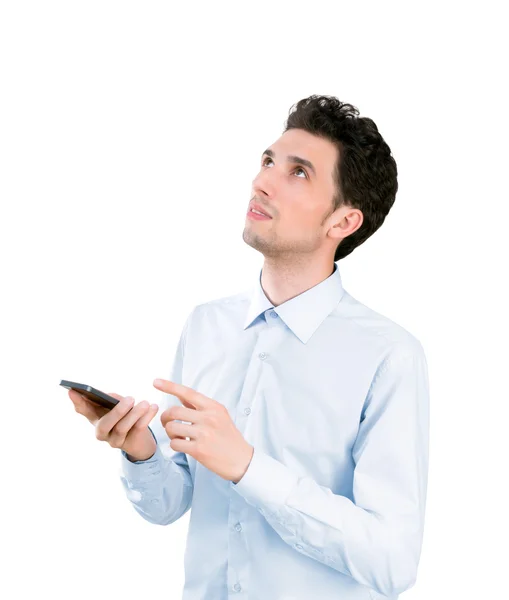 Young businessman with mobile phone — Stock Photo, Image