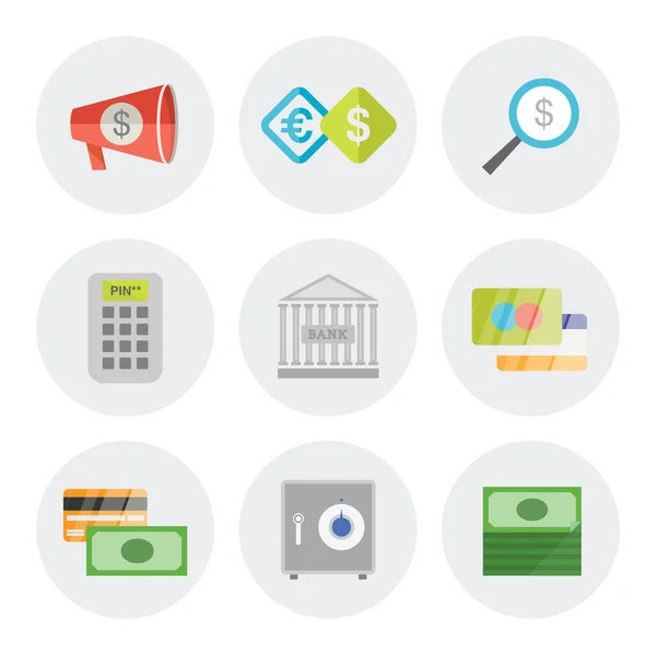 Finance icons in flat design — Stock Vector