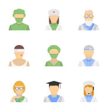 tıbbi personel simge seti