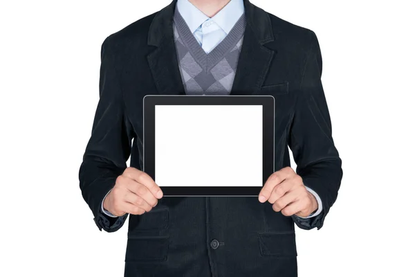 Person showing blank digital tablet — Zdjęcie stockowe