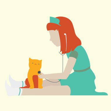 bir doktor oynayan küçük kız