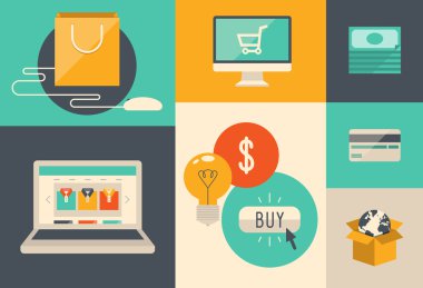 e-ticaret ve internet alışveriş simgeleri