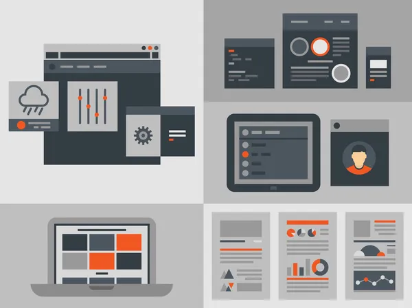 Elementos de design de interface plana — Vetor de Stock