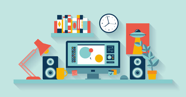 Designer workspace in the office