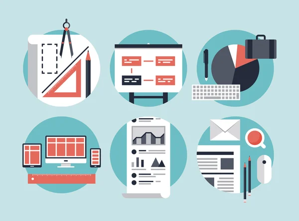 Proceso de desarrollo empresarial moderno — Archivo Imágenes Vectoriales