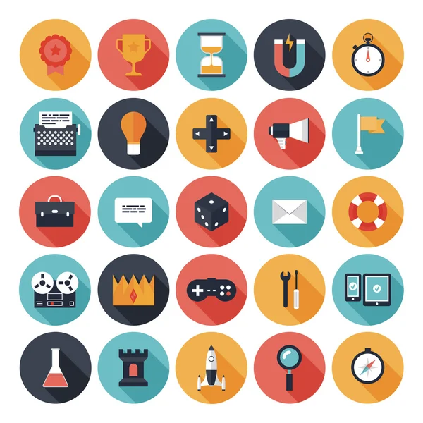 Game design flat icons set — Stock Vector