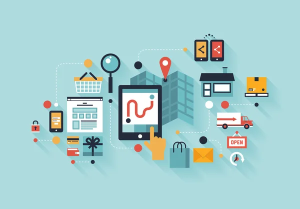 Mobil alışveriş illüstrasyon kavramı