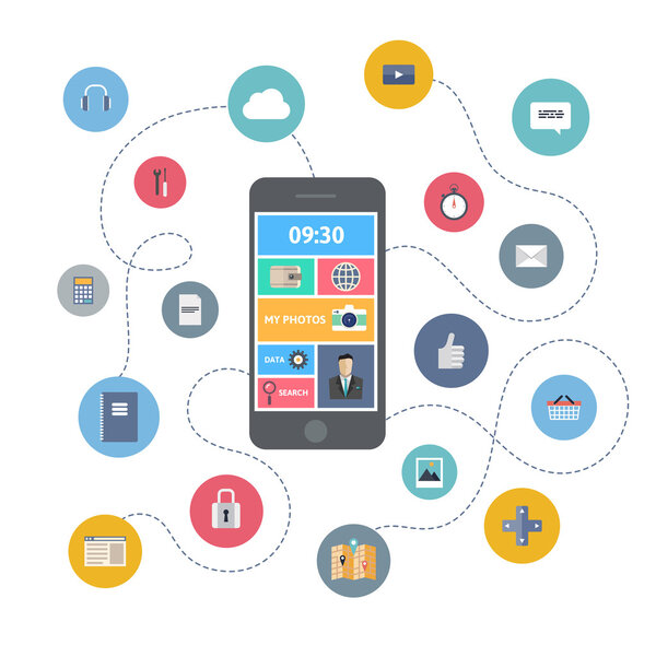 Mobile communication illustration concept