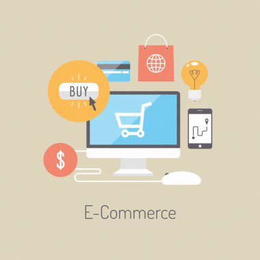 E-commerce flat illustration concept clipart