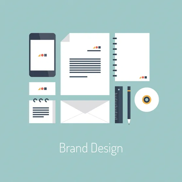 Brand design flat illustration concept — Stock Vector