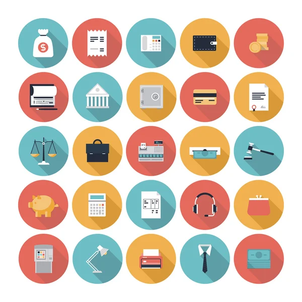 Düz Ekonomi ve piyasa Icons set