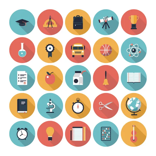 Education flat icons set — Stock Vector