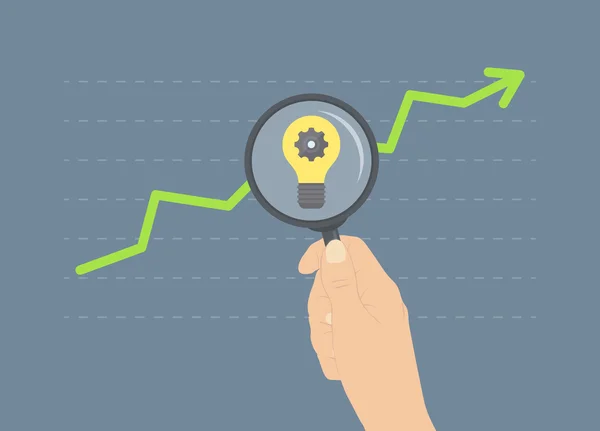 Analyzing growth flat illustration concept — Stock Vector