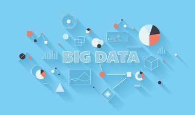 Big data analysis illustration clipart