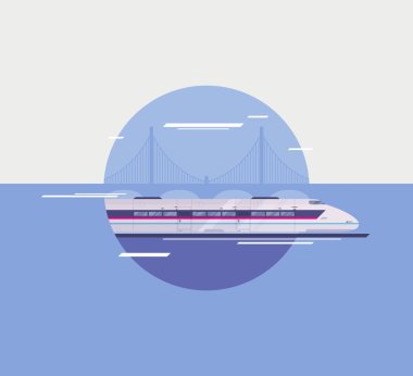Modern yüksek hızlı tren yassı çizimi