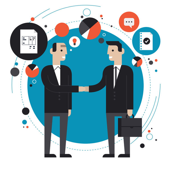 Business partnership flat illustration