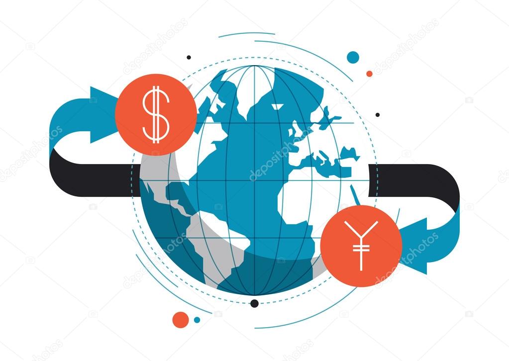 Currency exchange flat illustration concept