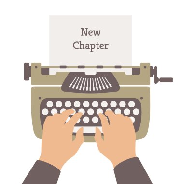 Writing a new story flat illustration clipart