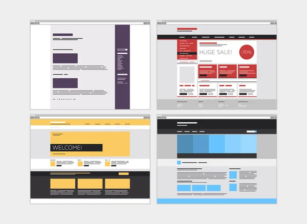 Conjunto de sitio web plano abstracto — Archivo Imágenes Vectoriales