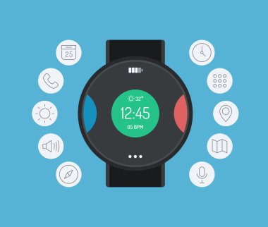 Akıllı izle tasarım düz illüstrasyon kavramı