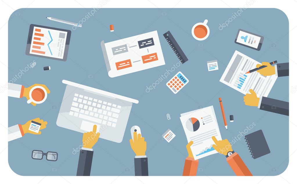 Business meeting flat illustration concept