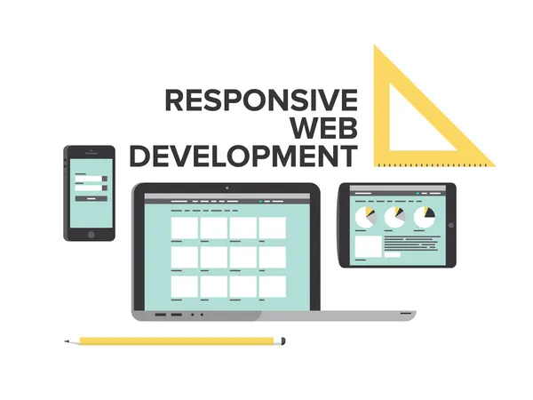 Desenvolvimento web design responsivo — Vetor de Stock