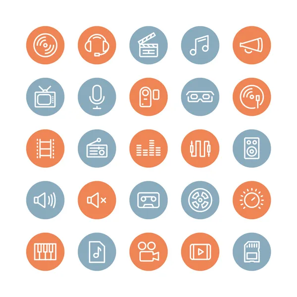 Sound and video  icons — Stock Vector