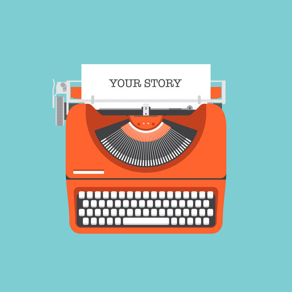 Share your story flat illustration