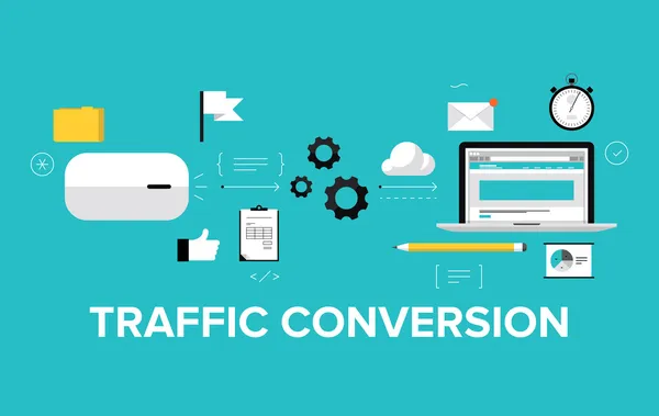 Concept de conversion du trafic — Image vectorielle