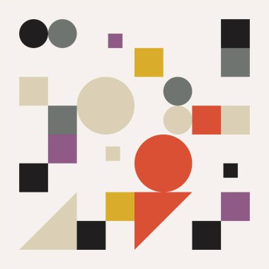 İsviçre Sanatı soyut geometrik şekiller ve kalın formlarla yapılmış vektör desenli sanat eserlerinden esinlenmiştir. Poster, kapak, sanat, sunum, baskı, kumaş, duvar kağıdı ve benzeri dijital grafik tasarımı.