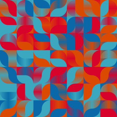 Tekrarlayan geometri şekilleri ve elementlerle yapılmış kusursuz soyut vektör desenli sanat eserleri. Poster, kapak, resim, sunum, baskı, kumaş, duvar kâğıdı vs. için geometrik tasarım grafikleri.