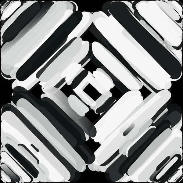 Modern Abstract Vector Artwork Made Various Simple Geometric Forms Monochrome — Stock Vector