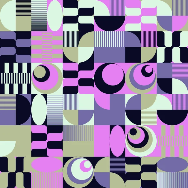 Motif Vectoriel Abstrait Couleur Néon Réalisé Avec Différentes Formes Géométriques — Image vectorielle
