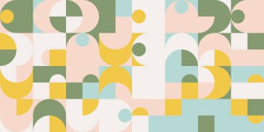 Scandi Sanat Kolajı grafikleri, vektör soyut formları ve üretici geometrik şekillerle yapılmış, web arkaplanı için kullanışlı, poster tasarımı, dergi ön sayfası, duvar baskısı, kapak resmi.