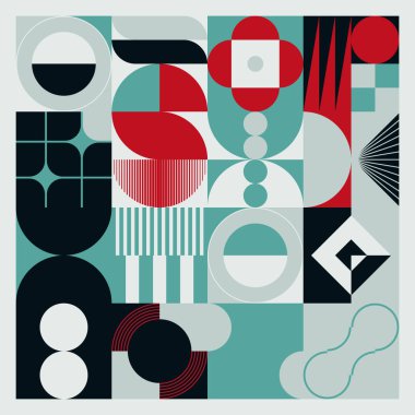 Çeşitli geometri şekilleri ve elementlerle yapılan soyut vektör desenli çizimler. Poster, kapak, resim, sunum, baskı, kumaş, duvar kâğıdı vs. için geometrik tasarım grafikleri.