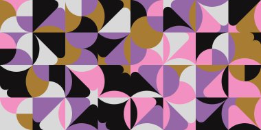 Çeşitli geometrik şekiller ve elementlerle yapılmış renkli soyut vektör desenleri. Poster, kapak, sanat, sunum, baskı, kumaş, duvar kağıdı ve benzeri dijital grafik tasarımı.