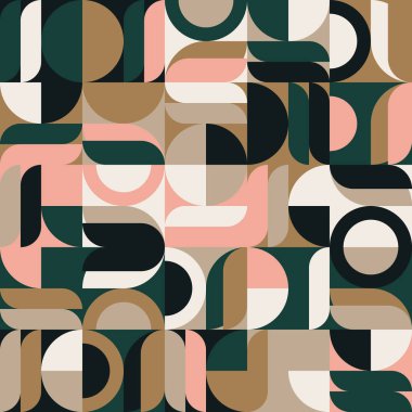 Yüzyılın ortalarında çeşitli geometri şekilleri ve elementlerle yapılmış soyut vektör desenli sanat eserleri. Poster, kapak, resim, sunum, baskı, kumaş, duvar kâğıdı vs. için geometrik tasarım grafikleri.