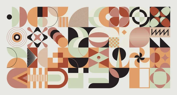 Arts Décoratifs Inspired Mid Century Movement Design Made Abstract Geometric — Image vectorielle