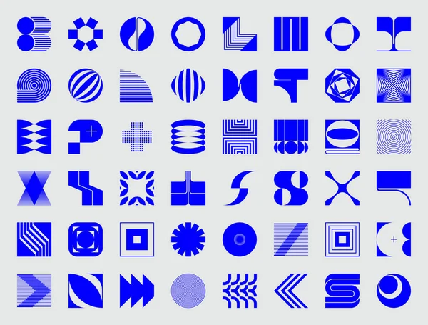 Logo Modernisme Esthétique Vectoriel Abstrait Formes Collection Faite Avec Des — Image vectorielle