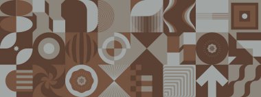 Modern soyut vektör çizimleri çeşitli basit geometrik formlar ve monokrom grafik elementleri ile yapılır poster, kapak, sanat, sunum, baskılar, kumaş, duvar kağıdı vs. için kullanışlıdır.