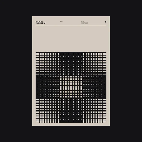 Helvetica tipografi estetiği ve minimalist geometrik formlar ve soyut vektör şekilleriyle inşa edilmiş Brutalist stil poster grafik düzeni. 