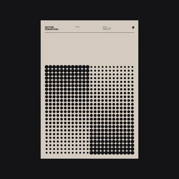 Helvetica tipografi estetiği ve minimalist geometrik formlar ve soyut vektör şekilleriyle inşa edilmiş Brutalist stil poster grafik düzeni. 