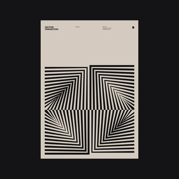 Helvetica tipografi estetiği ve minimalist geometrik formlar ve soyut vektör şekilleriyle inşa edilmiş Brutalist stil poster grafik düzeni. 