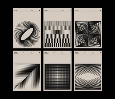 İsviçre estetik grafikleri ve soyut geometrik formlar ve vektör şekilli Helvetica tipografisi ile minimalist stil poster tasarımı. 