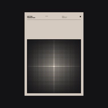 İsviçre estetik grafikleri ve soyut geometrik formlar ve vektör şekilli Helvetica tipografisi ile minimalist stil poster tasarımı. 