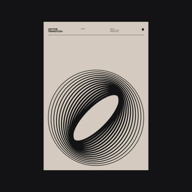 İsviçre estetik grafikleri ve soyut geometrik formlar ve vektör şekilli Helvetica tipografisi ile minimalist stil poster tasarımı. 