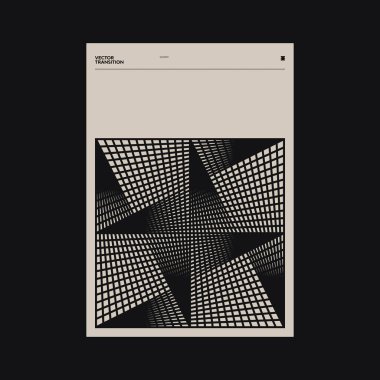 İsviçre estetik grafikleri ve soyut geometrik formlar ve vektör şekilli Helvetica tipografisi ile minimalist stil poster tasarımı. 