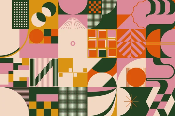 Poster, kapak, sanat, sunum, baskı, kumaş, duvar kağıdı vs. için soyut figürler ve cesur geometrik şekillerle yapılmış postmodern estetik sanatlarından esinlenilmiş soyut desenli grafik tasarımı.