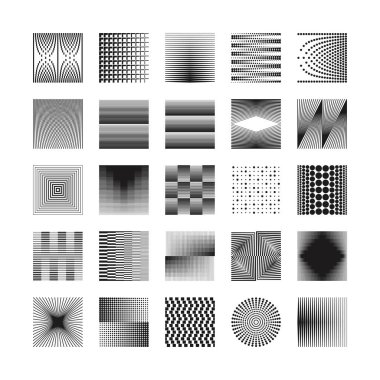 Dijital geçiş efektli soyut minimalist vektör grafikleri. Çarpık geometrik şekiller, rastgele biçimler ve siyah-beyaz renklerle oluşturulmuş acımasız gelecekçi desen. 